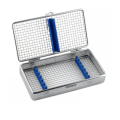 Mesh kasetka do sterylizacji na 7 narzędzi 200x110x35 mm, niebieska