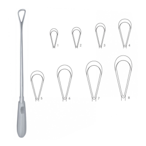 Zestaw skrobaczek Recamier tępo-sztywnych fig. 1-8