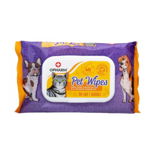 Papierowe chusteczki do pielęgnacji łap i sierści Pet Wipes op. 48 szt.