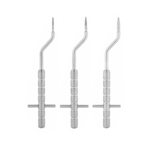 Osteotom implantologiczny wygięty płomyk bez ogranicznika 15 cm