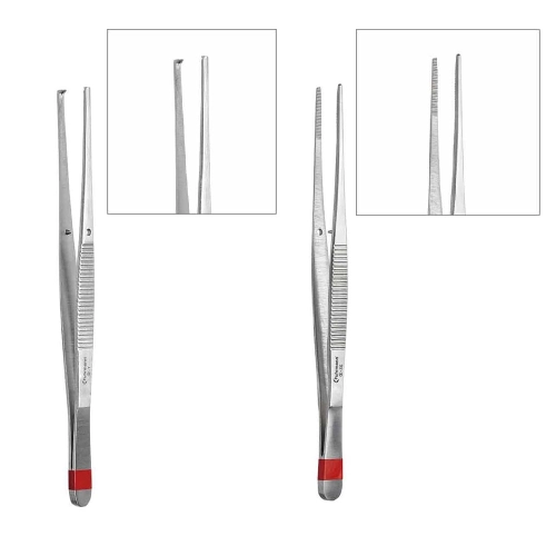Fuhrmann pęseta anatomiczna Semken chirurgiczna 1x2 ząbki jednorazowa sterylna 13 cm op. 25 szt.