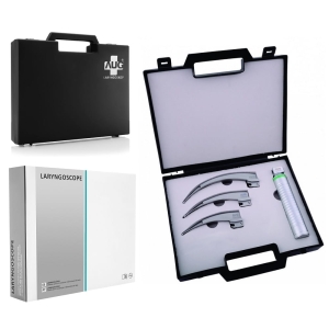 Laryngoskop światłowodowy Macintosh AUG® High Power zestaw do intubacji 3 łyżki 2-4