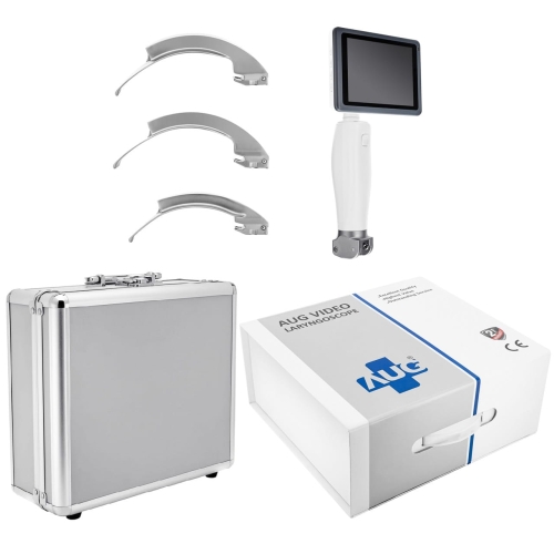 Zestaw videolaryngoskopu światłowodowego LED z łopatkami Macintosh i ładowarką AUG Hinte VLR-100 .jpg