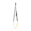 Igłotrzymacz chirurgiczny Castroviejo prosty precyzyjny 14cm TC gold