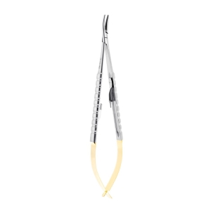 Igłotrzymacz mikrochirurgiczny Castroviejo zagięty 14 cm TC