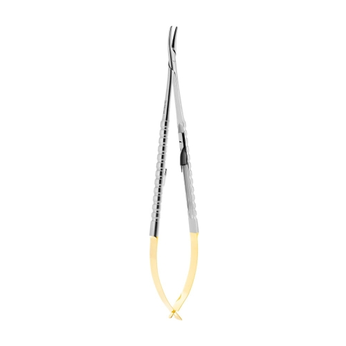 Igłotrzymacz Castroviejo mikrochirurgiczny wygiety TC 18cm