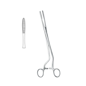 Kleszczyki Cheron do materiałów opatrunkowych wygięte 25 cm