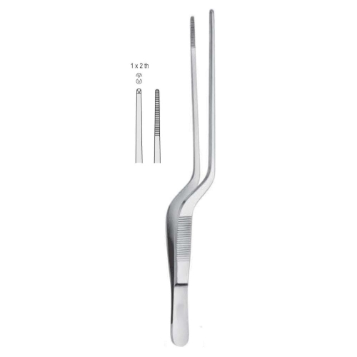 Pęseta bagnetowa laryngologiczna Lucae 14 cm