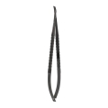 Kleszczyki do igieł z okrągłą rączką typu Castroviejo 18 cm TC czarna ceramika zagięte