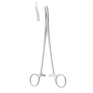 Kleszcze zaciskowe do otrzewnej 1x2 ząbki Faure 21 cm